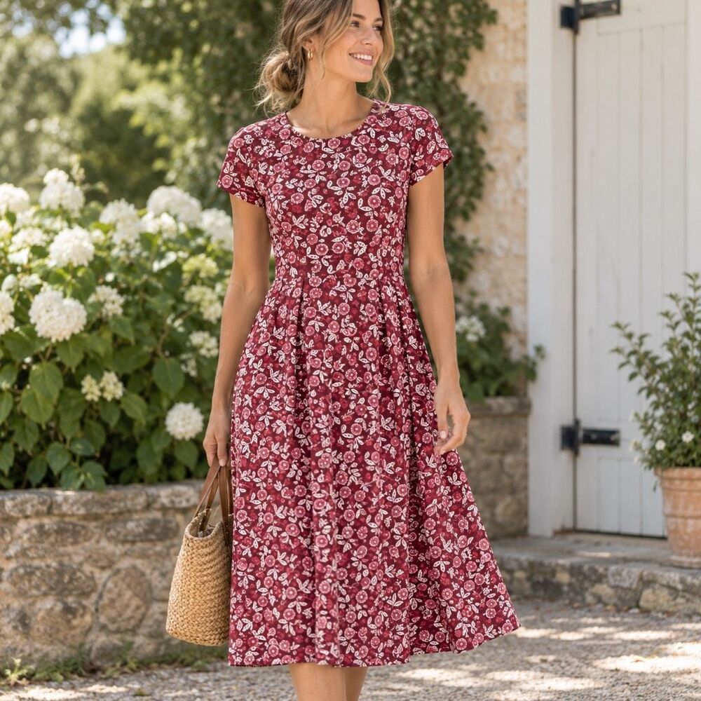 Seasalt Cornwall Women’s Organic Cotton Pier View Jersey Dress Floral Size 14